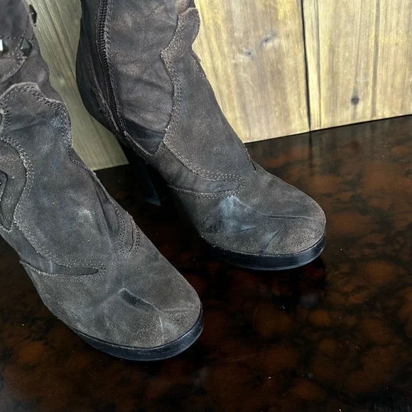 Siren By Mark Nason Sugarhill Festival Boots Leather High Dark Brown 8.5 - Picture 7 of 15